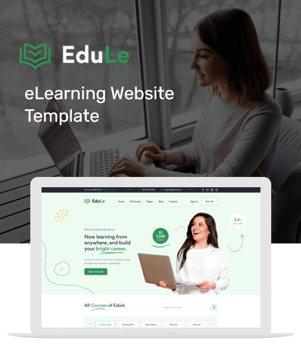 e-Learning  Website template on Bootstrap