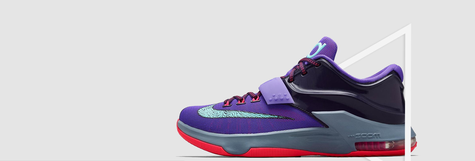 Purple performance running sneaker with pink and aqua accents